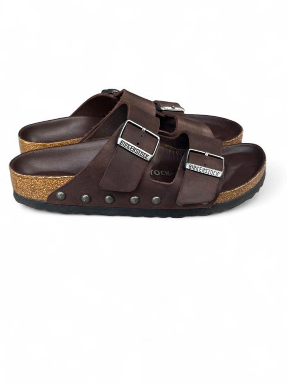 Rare Birkenstock Arizona Light Studs Habana Oiled Leather EU 38 US 7-7.5 Narrow - Picture 4 of 8